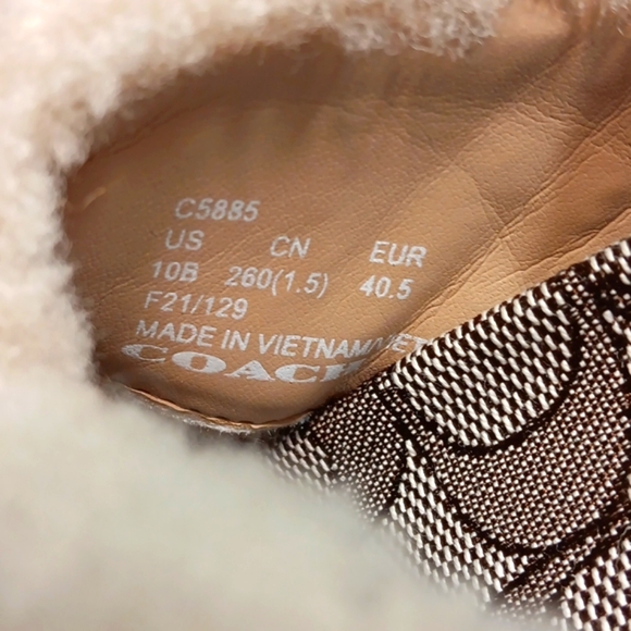 COACH TALLY LADIES SHEARLING PADDED SLINGBACK SANDALS IN SIGNATURE JACQUARD - Picture 14 of 16